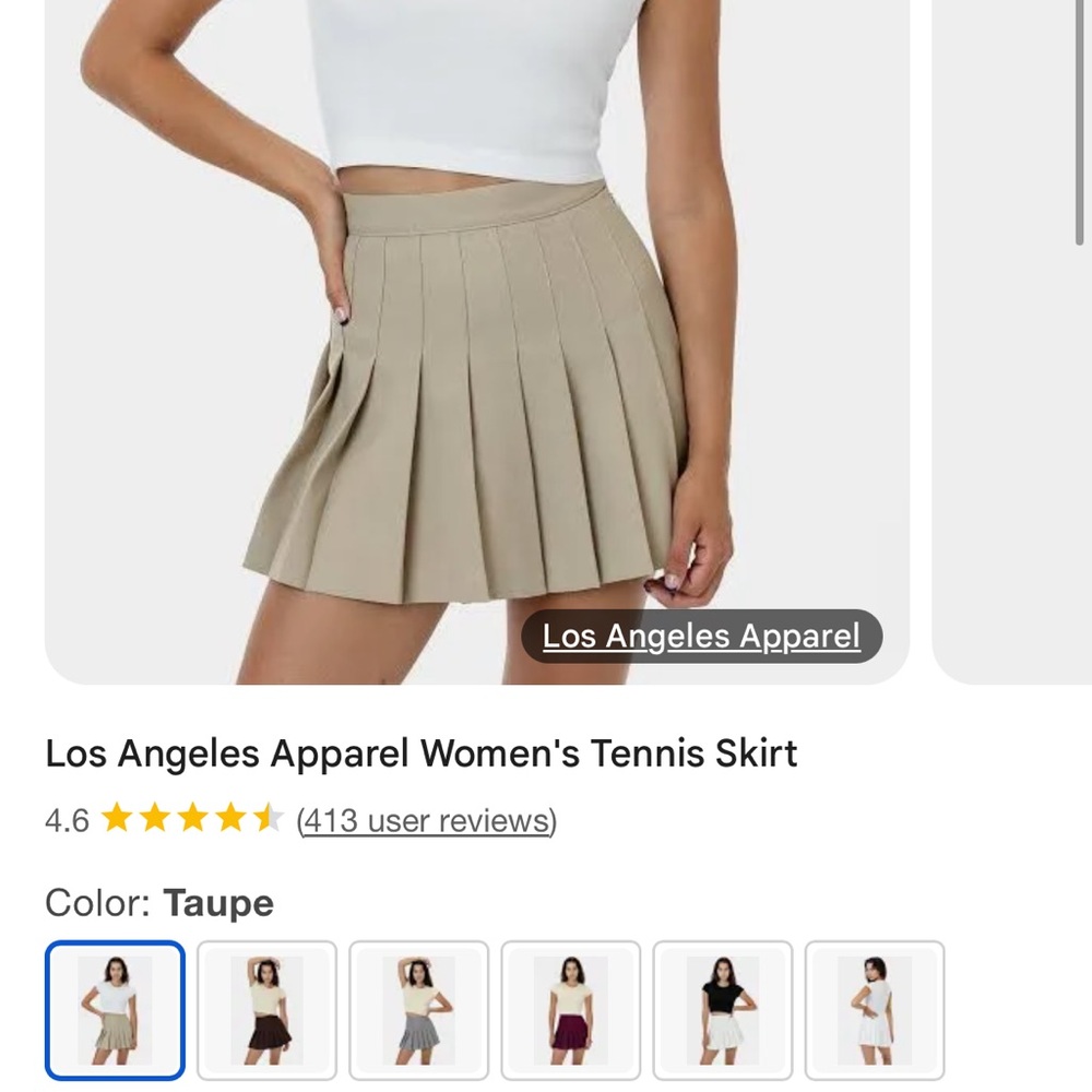Los Angeles Apparel Women's Taupe Tennis Skirt size XS